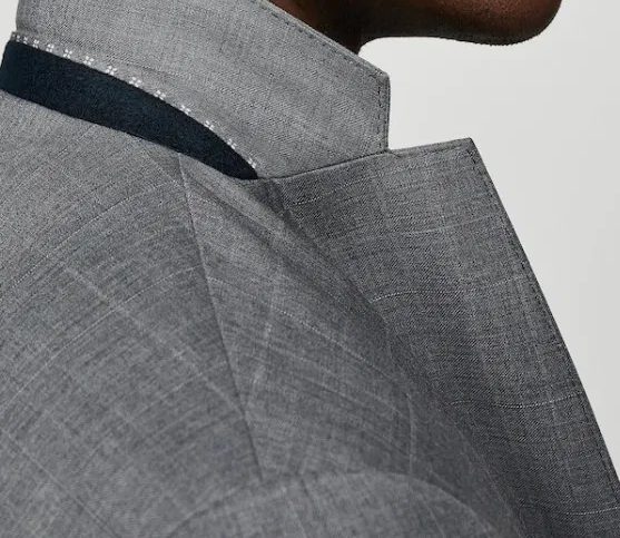 MANGO MAN - Szara Marynarka w Kratę Windowpane - Bez Konstrukcji