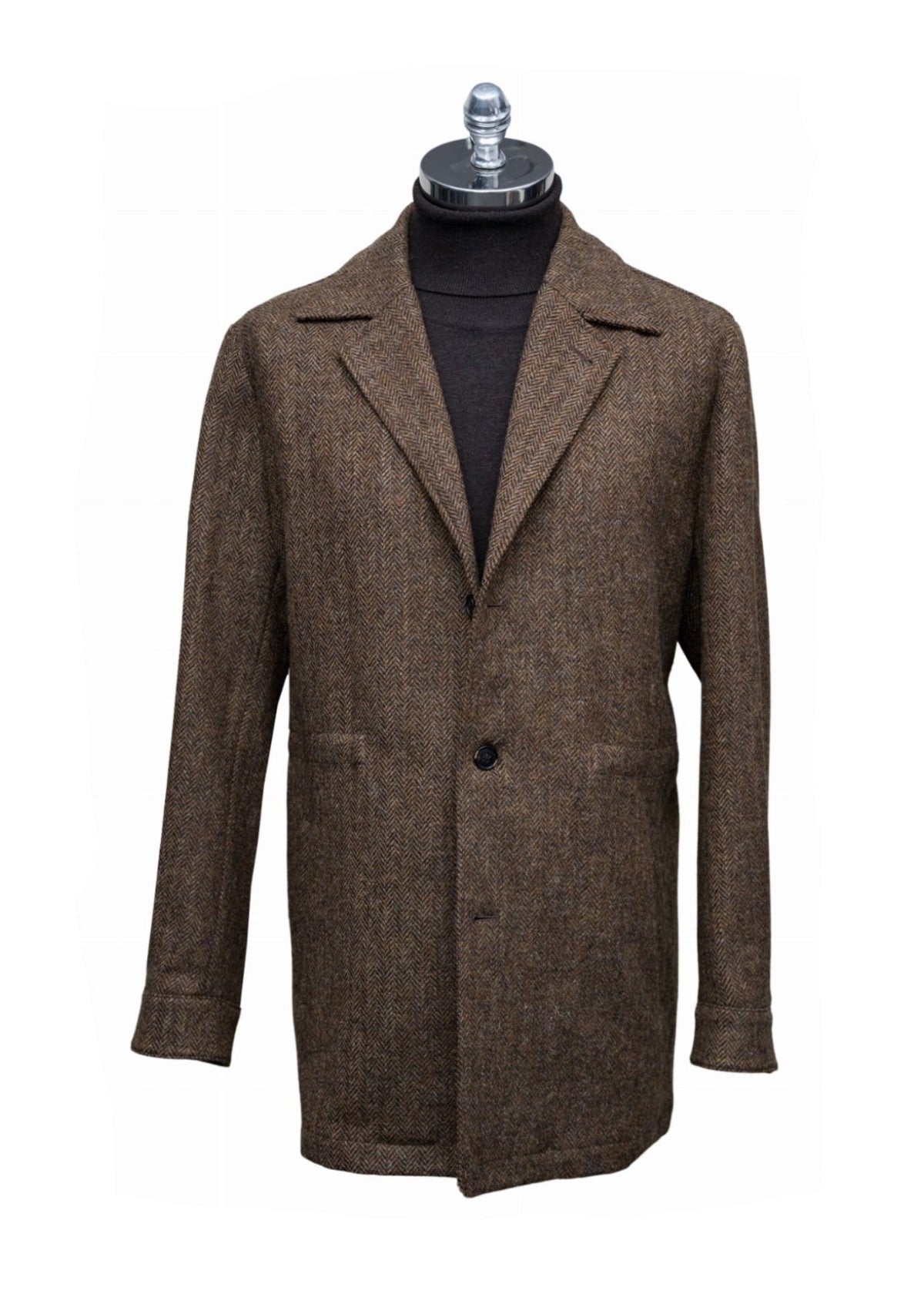 POSZETKA - Lekka Kurtka Tweedowa w Jodełkę - Urban Jacket - 100% Wool (54, 56)