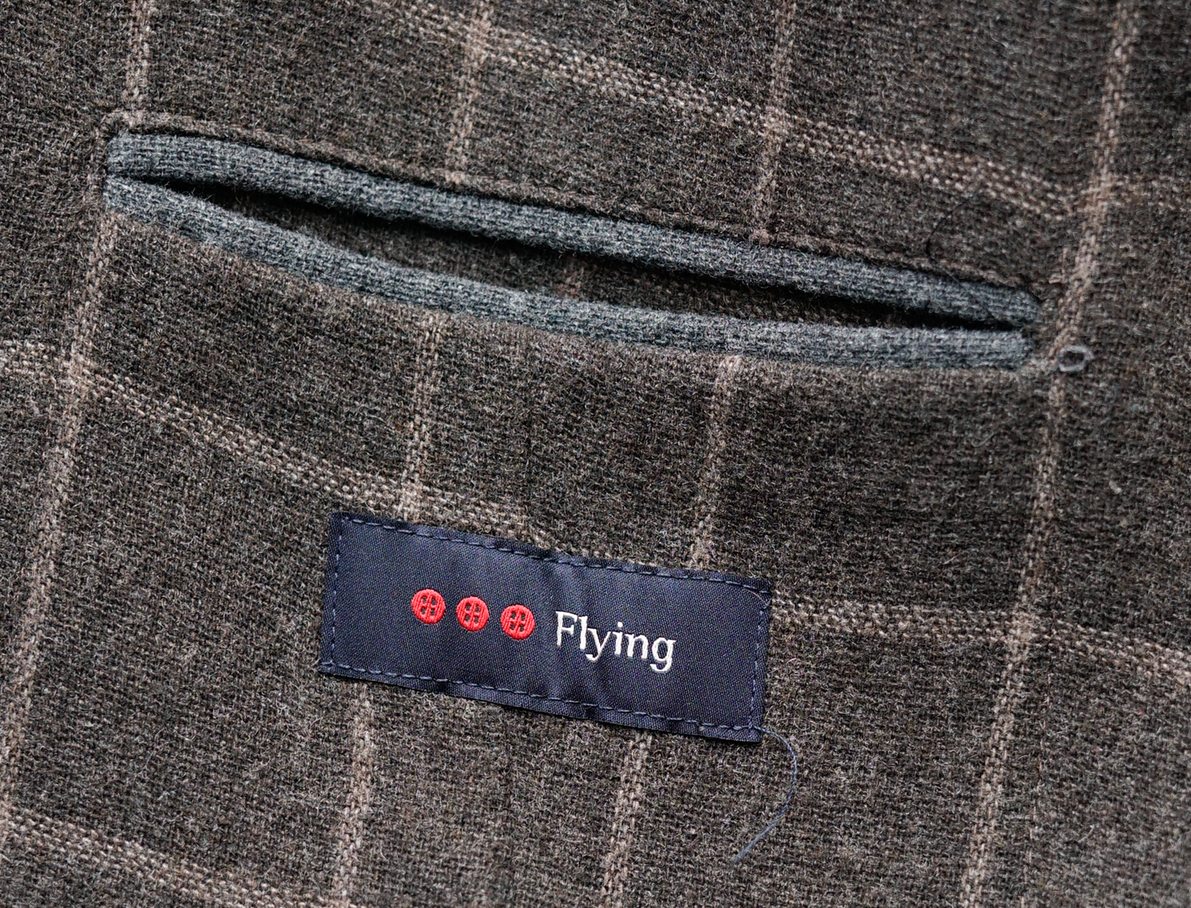 TOMBOLINI - Brązowa Włoska Marynarka Flanelowa w Kratę - Virgin Wool & Cotton (56)