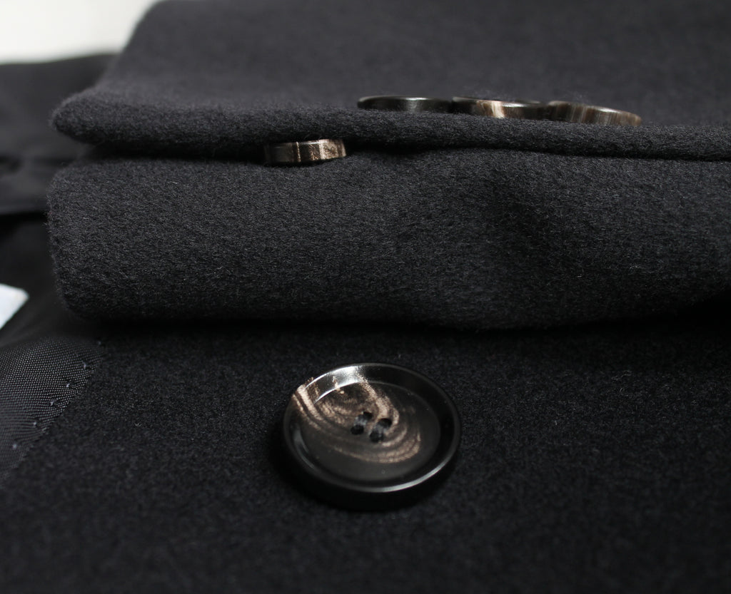Metropolitan Milano - Granatowa Kurtka/Płaszcz Dwurzędowy - Wool&Cashmere (46)