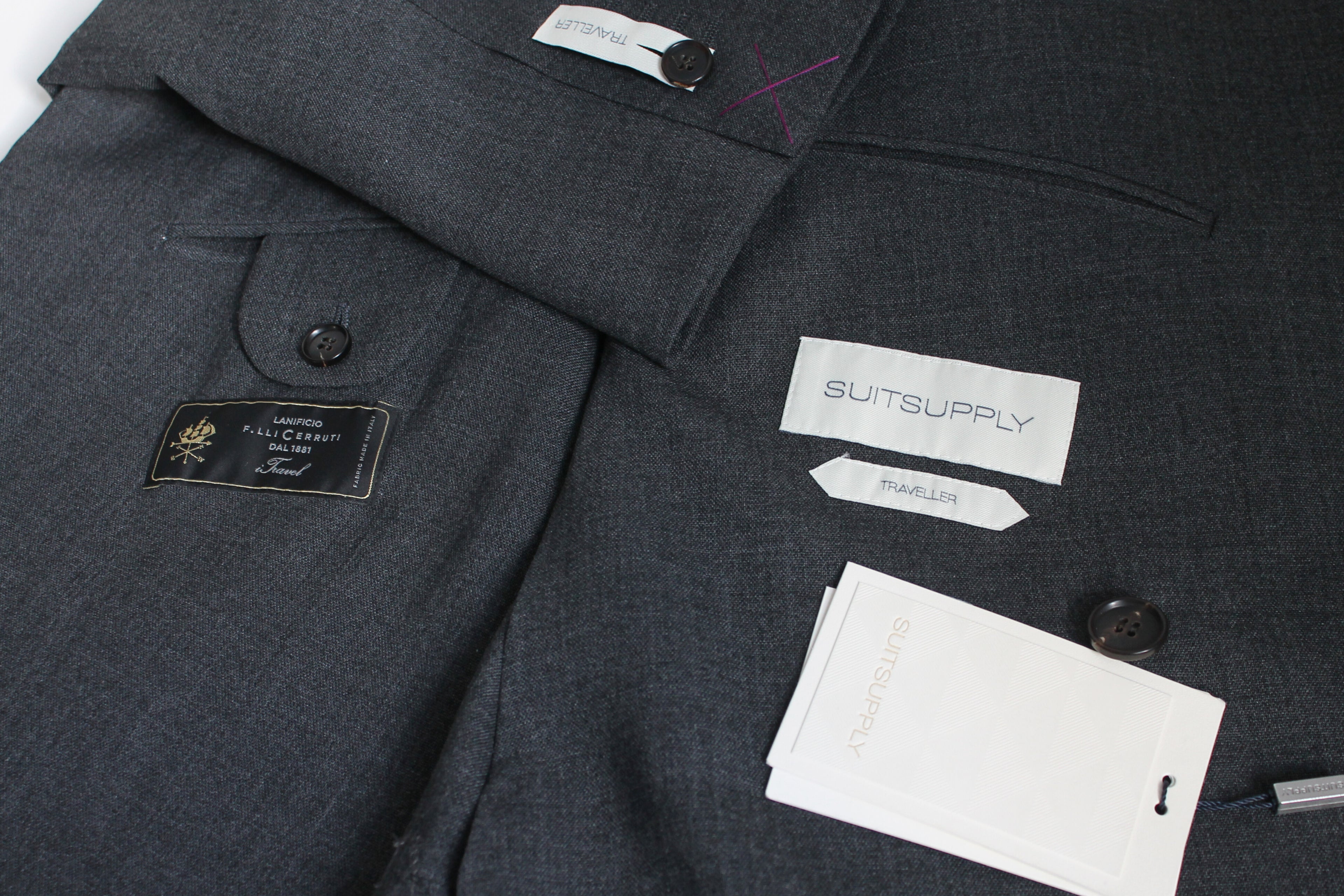 SUITSUPPLY - GRAFITOWA Marynarka DWURZĘDOWA – HAVANA – 100% wool (TRAVELLER) BY CERRUTI (48, 48long, 48 short)