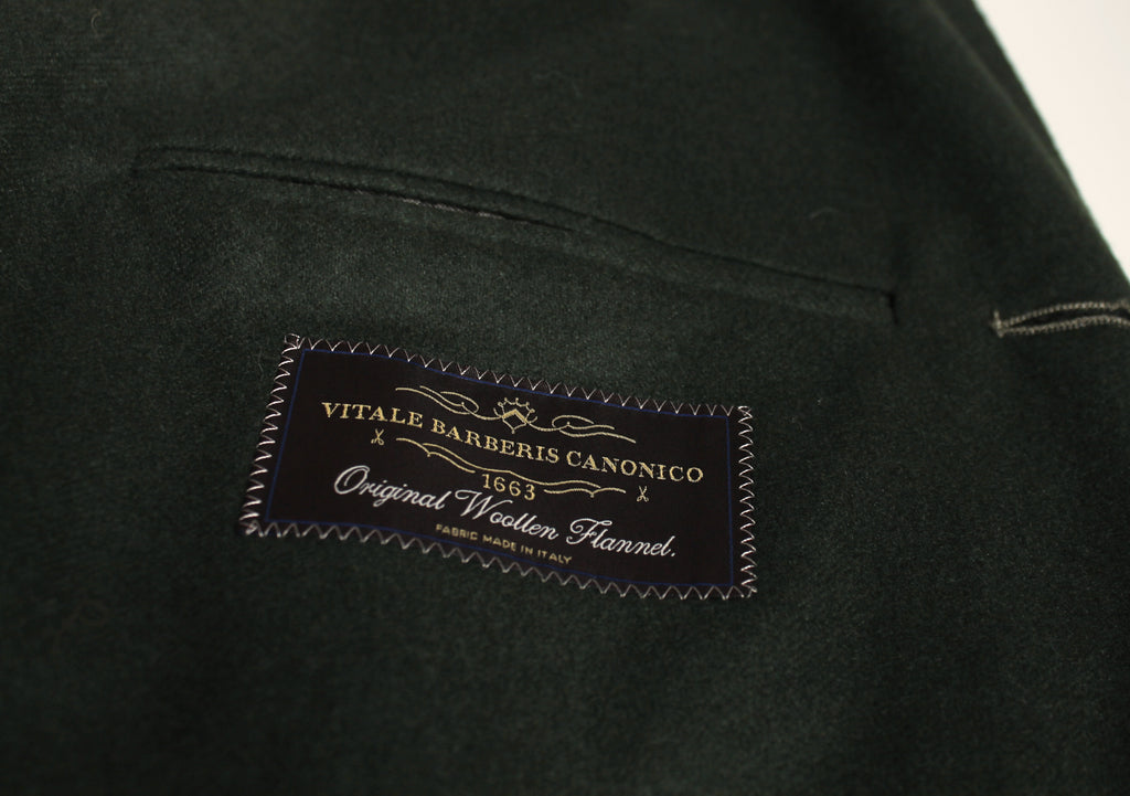 Lubiam (Brando) - Zielona Włoska Marynarka Flanelowa - 100% Wool (48)