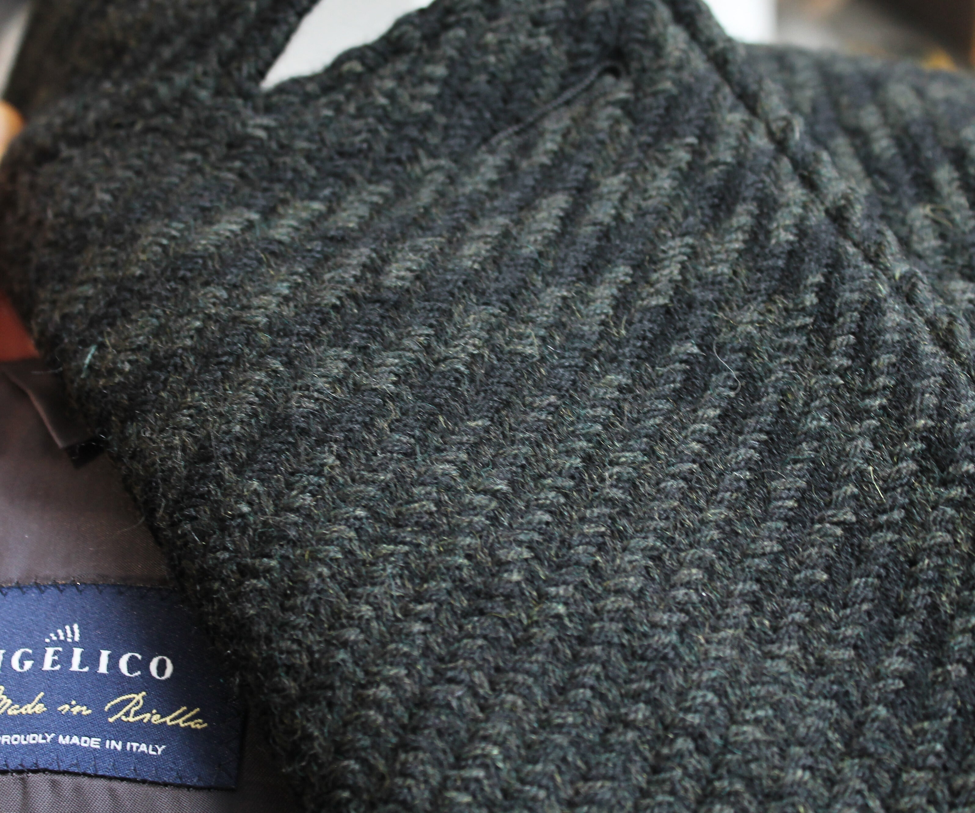 POSZETKA/HERSE 1868 – Zielony Raglanowy Płaszcz w Kratę – 100% Wool (44-58)